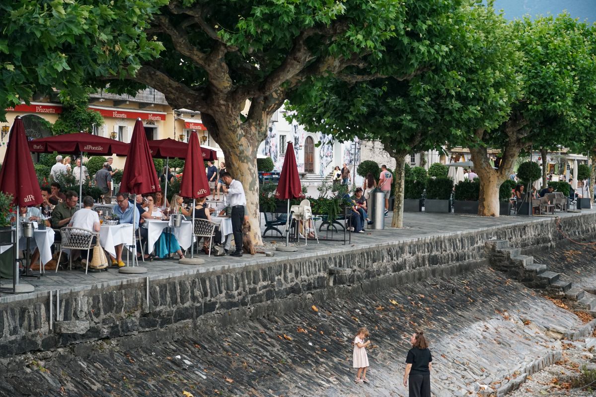 Restaurant in Ascona, direkt am See, sehr gut besucht