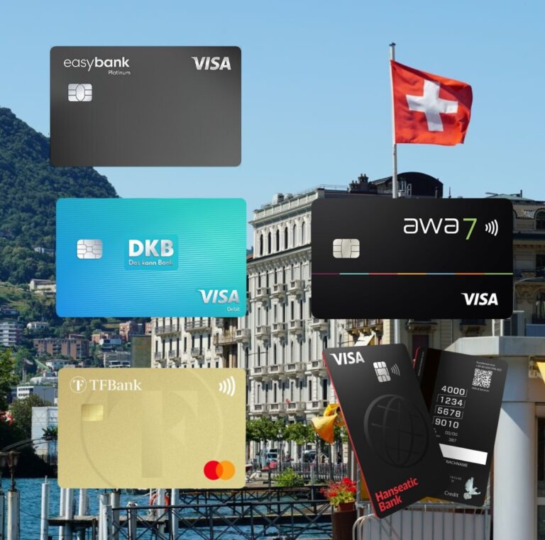 Eine deutsche Kreditkarte und Debitkarte in der Schweiz zum Bezahlen und Geldabheben nutzen: Gebühren, Fremdwährung Schweizer Franken, geeignete Reisekreditkarten ohne Auslandsgebühren.