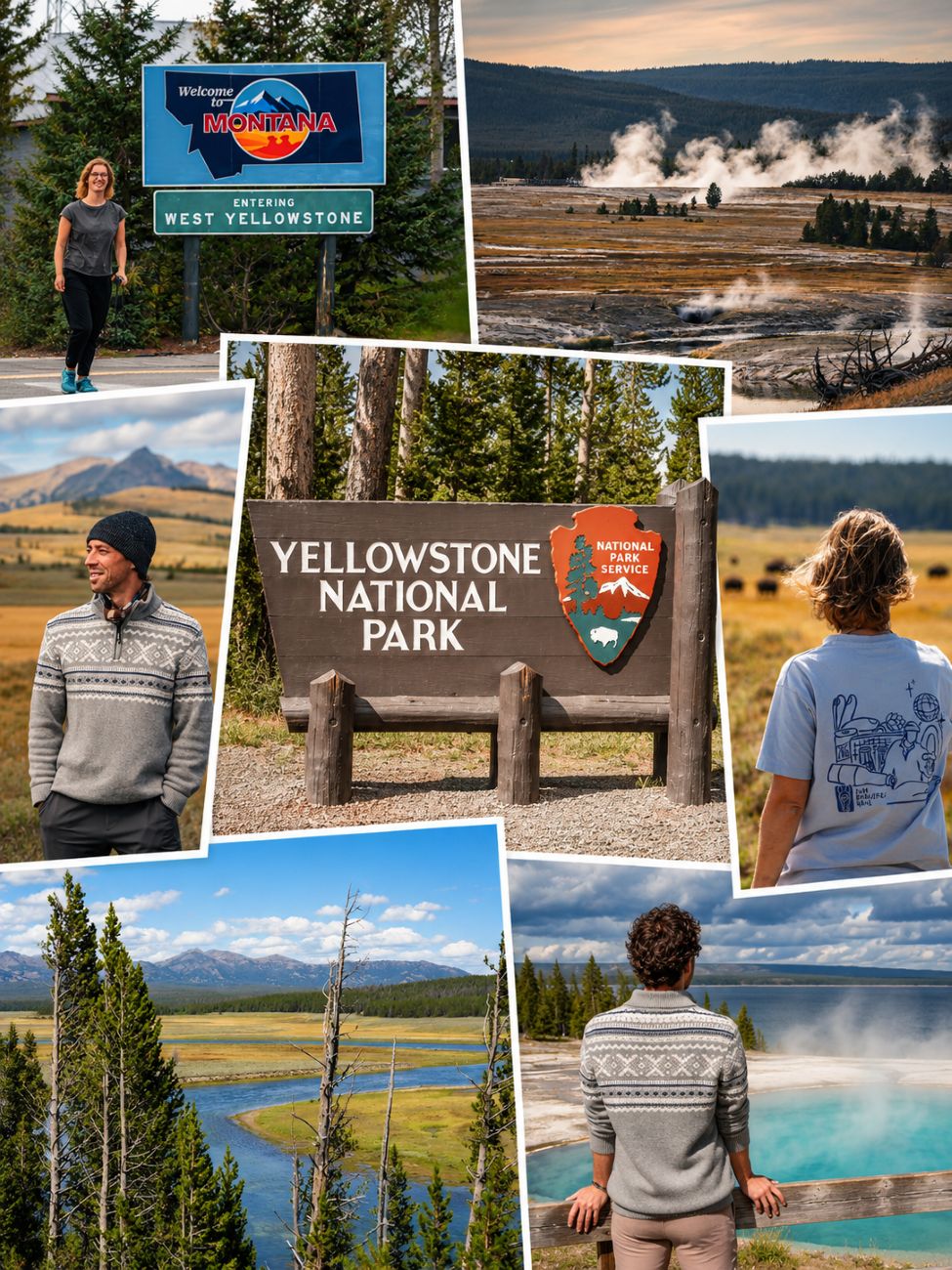 Collage: Jahreszeiten im Yellowstone und beste Reisezeit