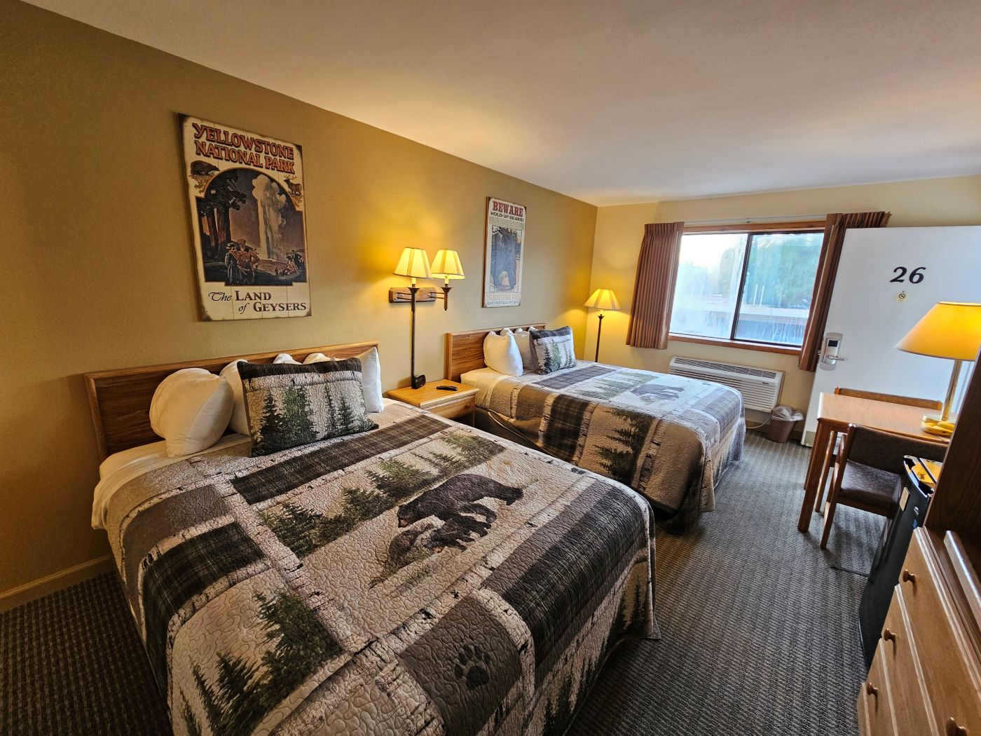 Unser Motel-Zimmer in West Yellowstone für den Besuch im Nationalpark