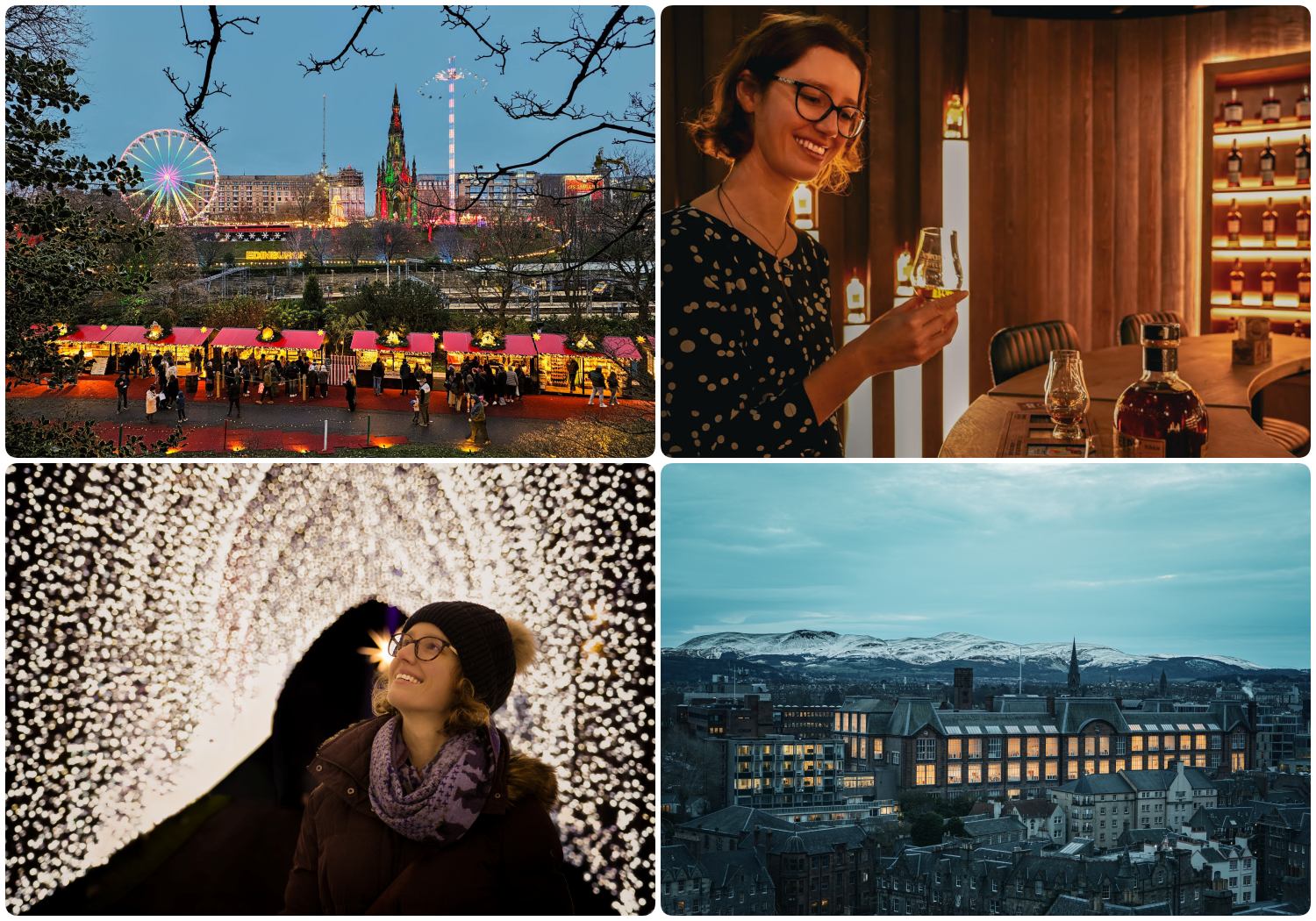 Edinburgh während der Vorweihnachtszeit im November und Dezember besuchen: Wir zeigen, wie man 4 Tage oder ein langes Wochenende in Edinburgh vor Weihnachten gestalten kann.
