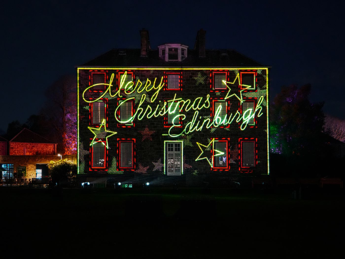 Inverleith House bei Christmas at the Botanics in Edinburgh