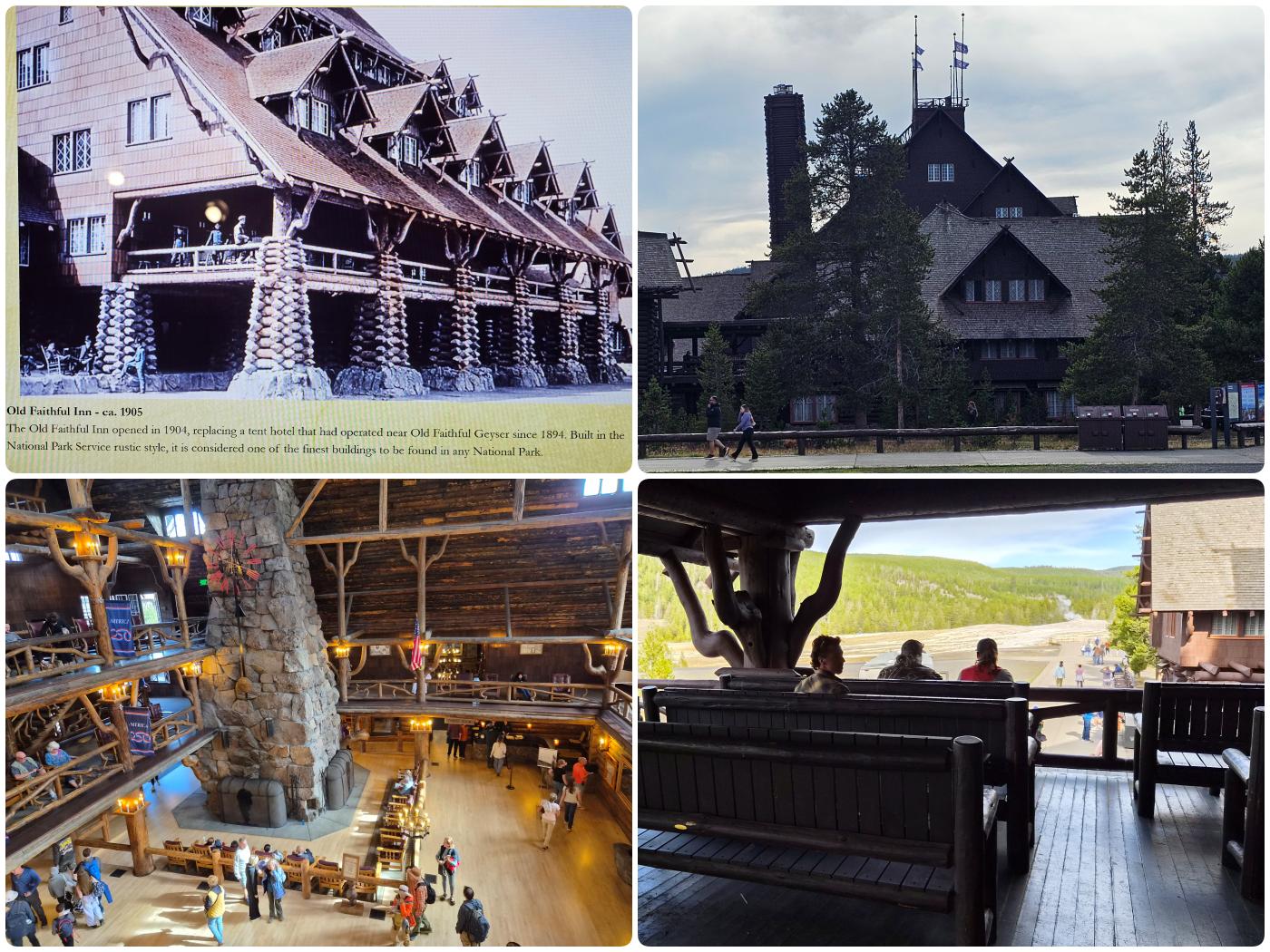 Collage über das Old Faithful Inn im Yellowstone Nationalpark