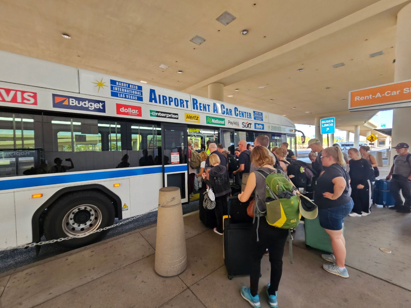 Shuttlebus in Las Vegas, vom Flughafen zum Mietwagencenter